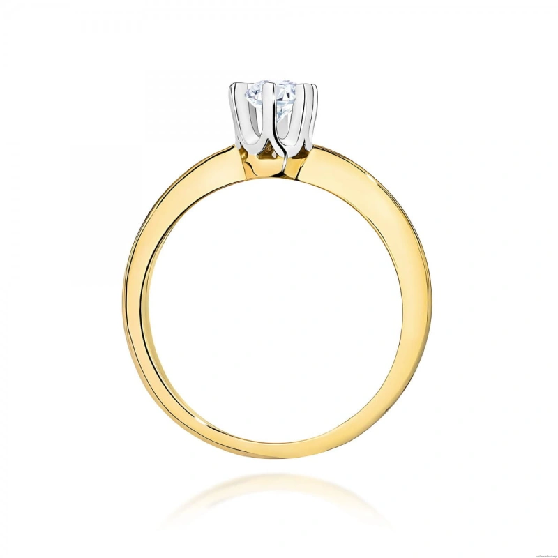 Pierścionek W0267 Diament 0,30ct Żółte złoto 375