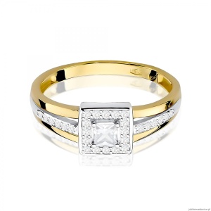 Pierścionek W0271 Diament 0,15ct Żółte złoto 375