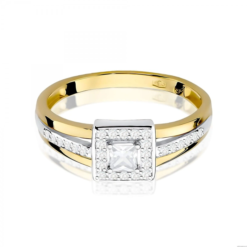 Pierścionek W0271 Diament 0,15ct Żółte złoto 375