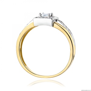 Pierścionek W0271 Diament 0,15ct Żółte złoto 375