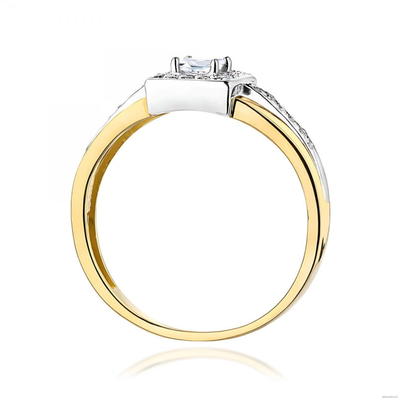 Pierścionek W0271 Diament 0,15ct Żółte złoto 375