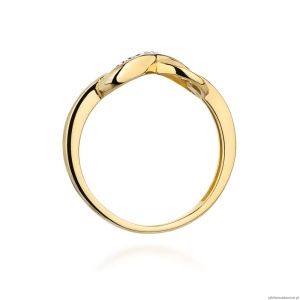 Pierścionek W0285 z diamentami Żółte złoto 375