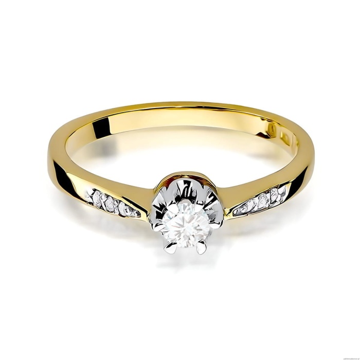 Pierścionek W0291 Diament 0,23ct Żółte złoto 375