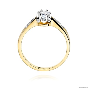 Pierścionek W0291 Diament 0,23ct Żółte złoto 375