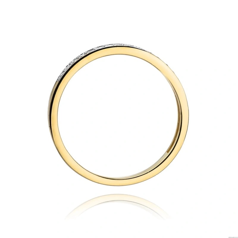 Pierścionek W0306 z diamentami Żółte złoto 375