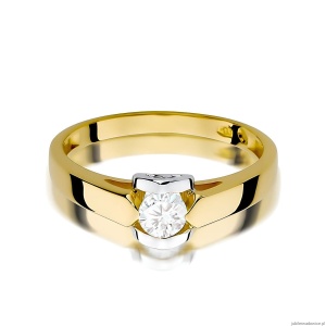 Pierścionek W0320 Diament 0,30ct Żółte złoto 375