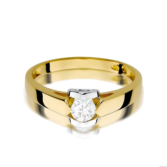 Pierścionek W0320 Diament 0,30ct Żółte złoto 375