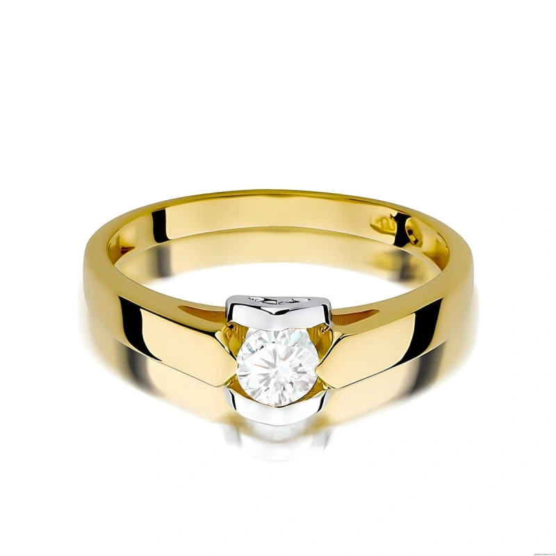 Pierścionek W0320 Diament 0,30ct Żółte złoto 375