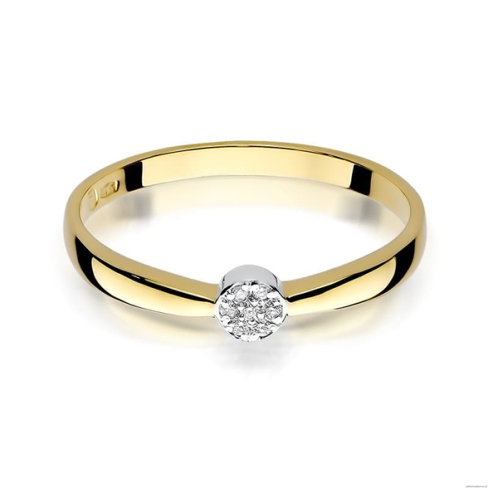 Pierścionek W0322 Diament 0,04ct Żółte złoto 375