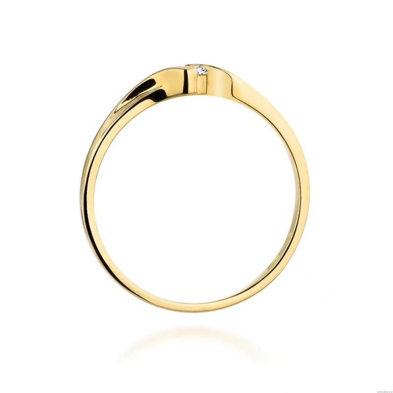Pierścionek W0332 Diament 0,09ct Żółte złoto 375