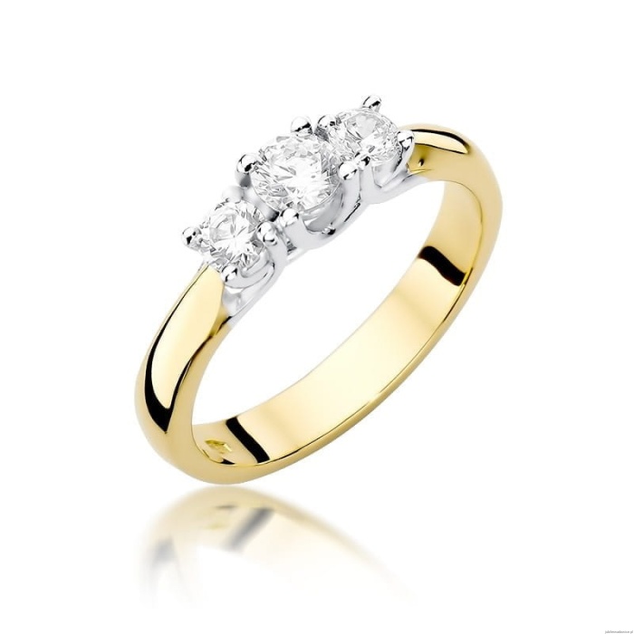 Pierścionek W0344 Diament 0,25ct Żółte złoto 375
