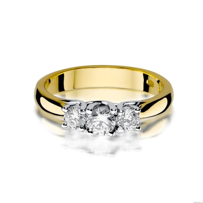 Pierścionek W0344 Diament 0,25ct Żółte złoto 375