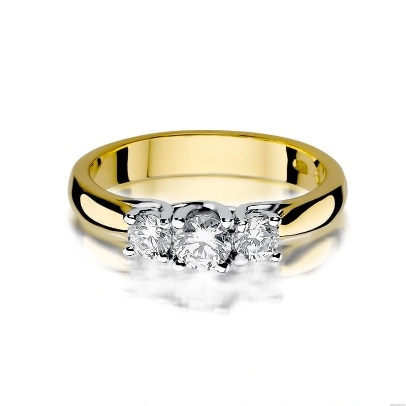 Pierścionek W0344 Diament 0,25ct Żółte złoto 375