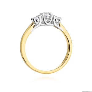 Pierścionek W0344 Diament 0,25ct Żółte złoto 375