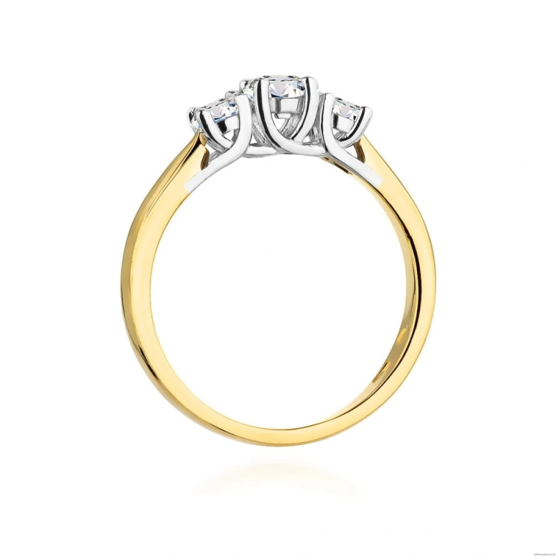 Pierścionek W0344 Diament 0,25ct Żółte złoto 375