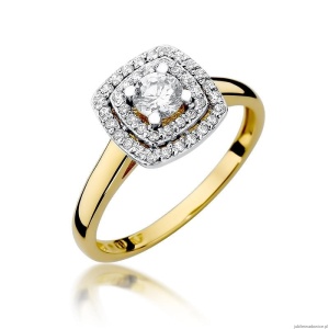 Pierścionek W0345 Diament 0,30ct Żółte złoto 375