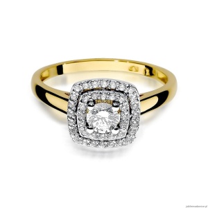 Pierścionek W0345 Diament 0,30ct Żółte złoto 375
