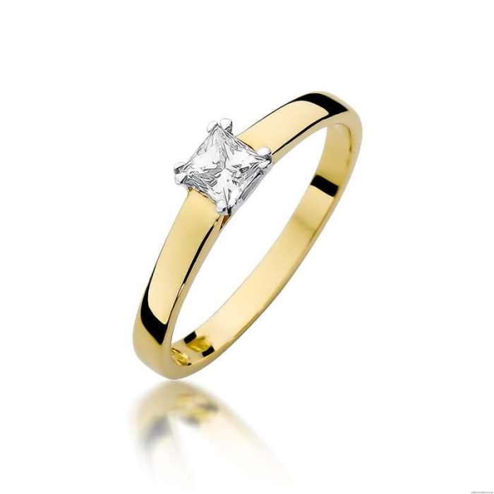 Pierścionek W0347 Diament 0,30ct Żółte złoto 375
