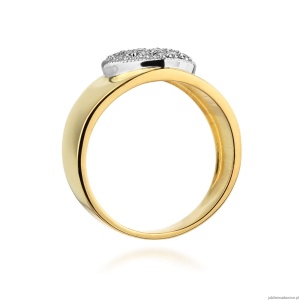 Pierścionek W0352 z diamentami Żółte złoto 375