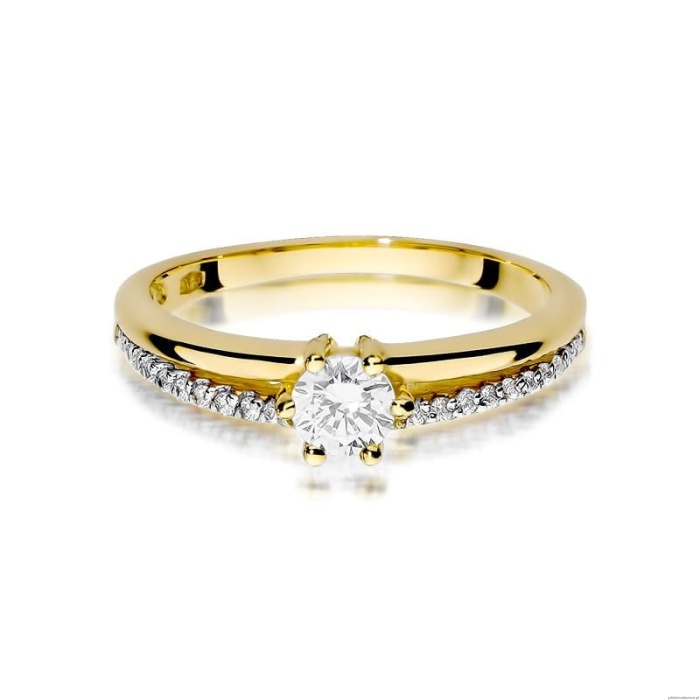 Pierścionek W0355 Diament 0,30ct Żółte złoto 375