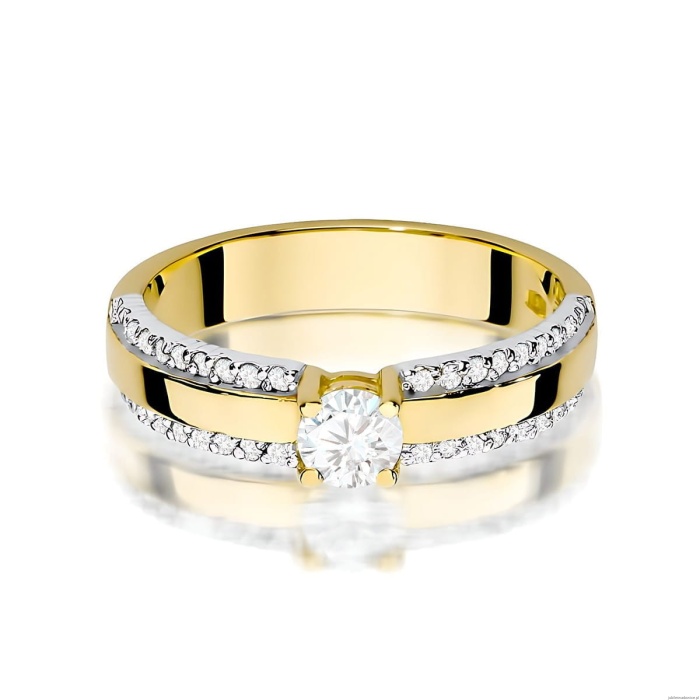 Pierścionek W0356 Diament 0,25ct Żółte złoto 375