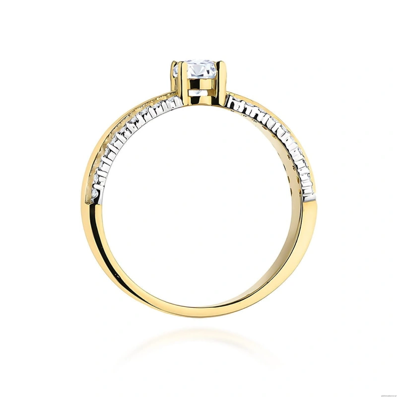 Pierścionek W0356 Diament 0,25ct Żółte złoto 375