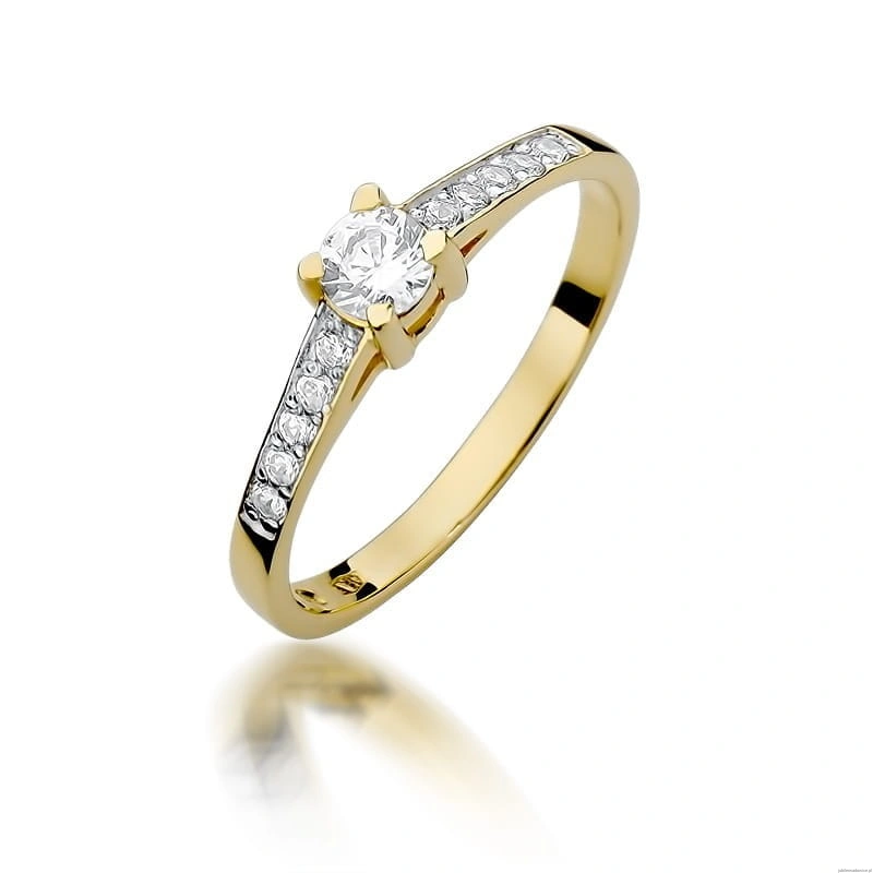 Pierścionek W0364 Diament 0,30ct Żółte złoto 375