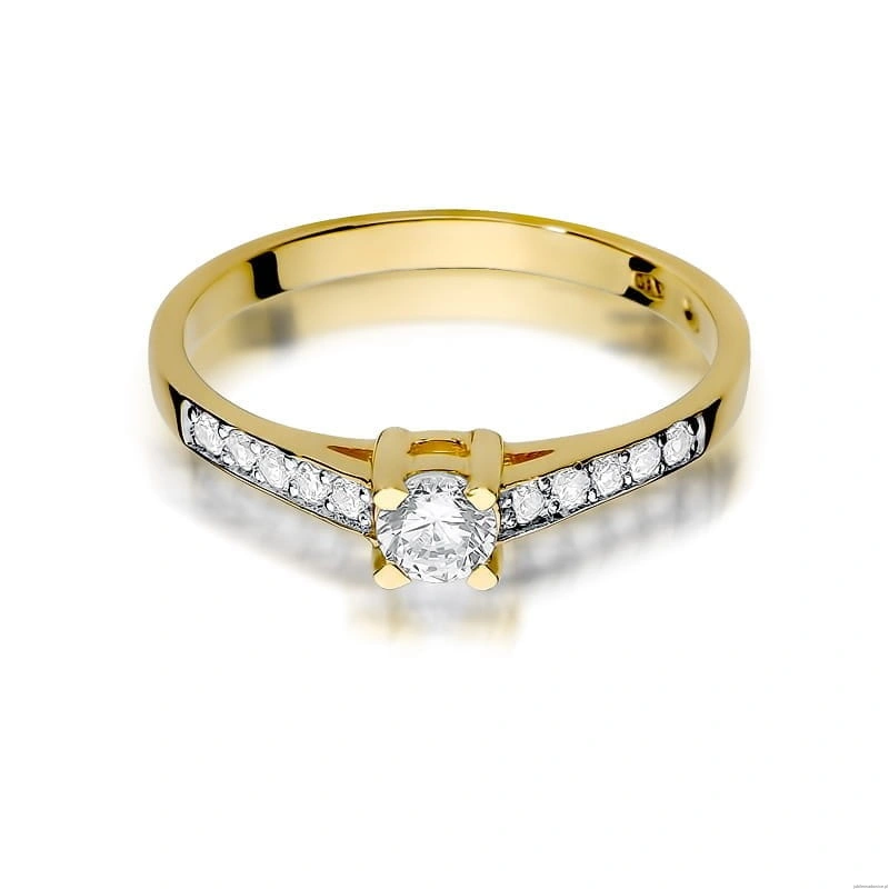 Pierścionek W0364 Diament 0,30ct Żółte złoto 375