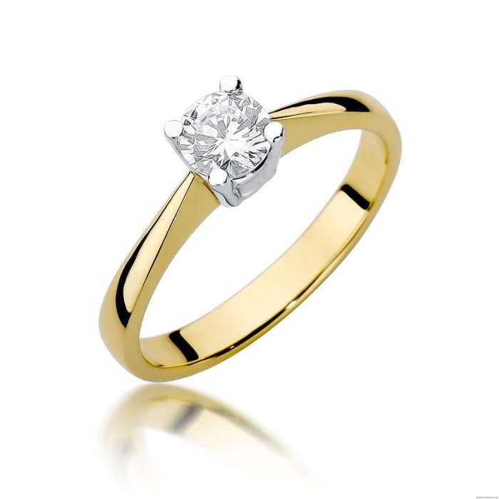 Pierścionek W0404 Diament 0,50ct Żółte złoto 375