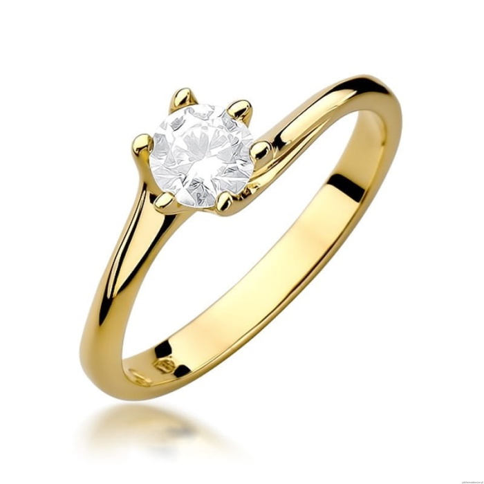 Pierścionek W0423 Diament 0,50ct Żółte złoto 375