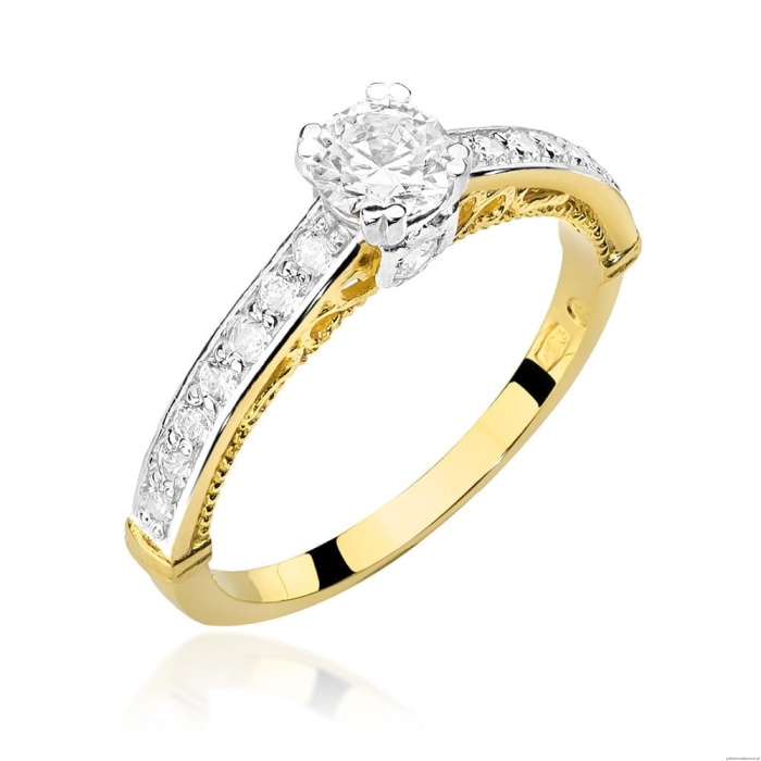 Pierścionek W0439 Diament 0,30ct Żółte złoto 375