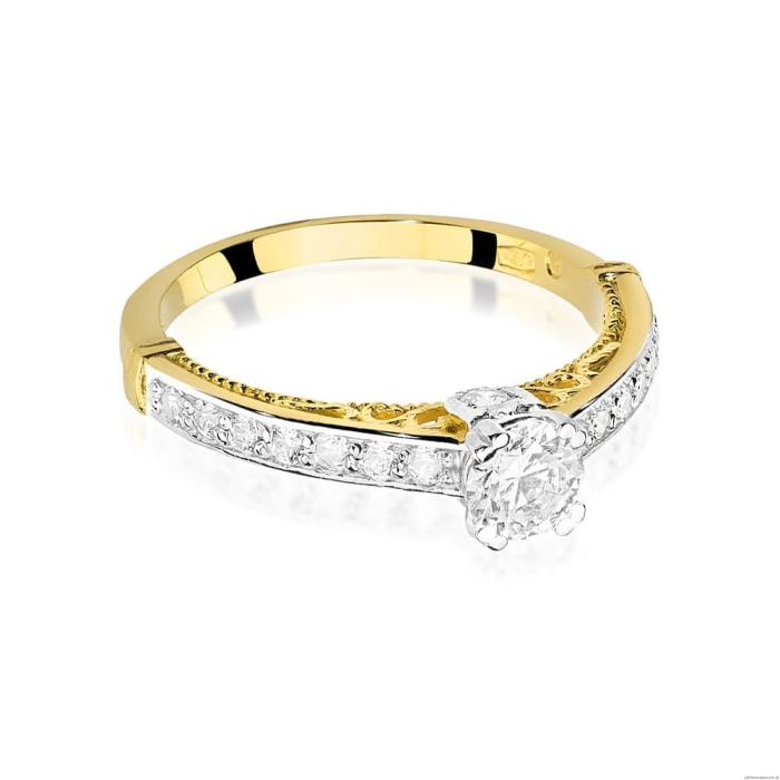 Pierścionek W0439 Diament 0,30ct Żółte złoto 375