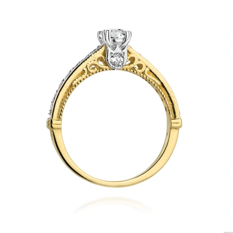 Pierścionek W0439 Diament 0,30ct Żółte złoto 375