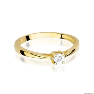 Pierścionek W0463 Diament 0,02ct Żółte złoto 375