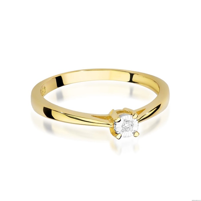 Pierścionek W0463 Diament 0,02ct Żółte złoto 375