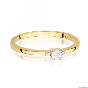 Pierścionek W0464 Diament 0,01ct Żółte złoto 375