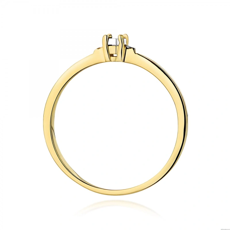 Pierścionek W0464 Diament 0,01ct Żółte złoto 375