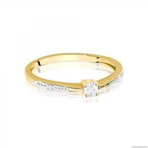 Pierścionek W0465 Diament 0,01ct Żółte złoto 375