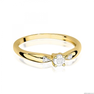 Pierścionek W0469 Diament 0,02ct Żółte złoto 375
