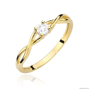 Pierścionek W0470 Diament 0,03ct Żółte złoto 375