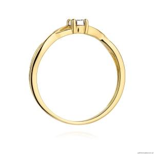 Pierścionek W0470 Diament 0,03ct Żółte złoto 375