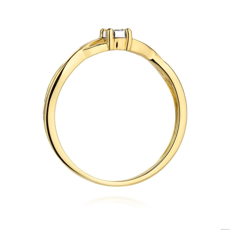 Pierścionek W0470 Diament 0,03ct Żółte złoto 375