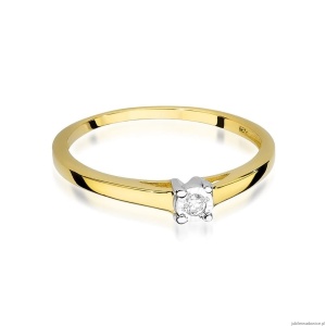 Pierścionek W0471 Diament 0,03ct Żółte złoto 375