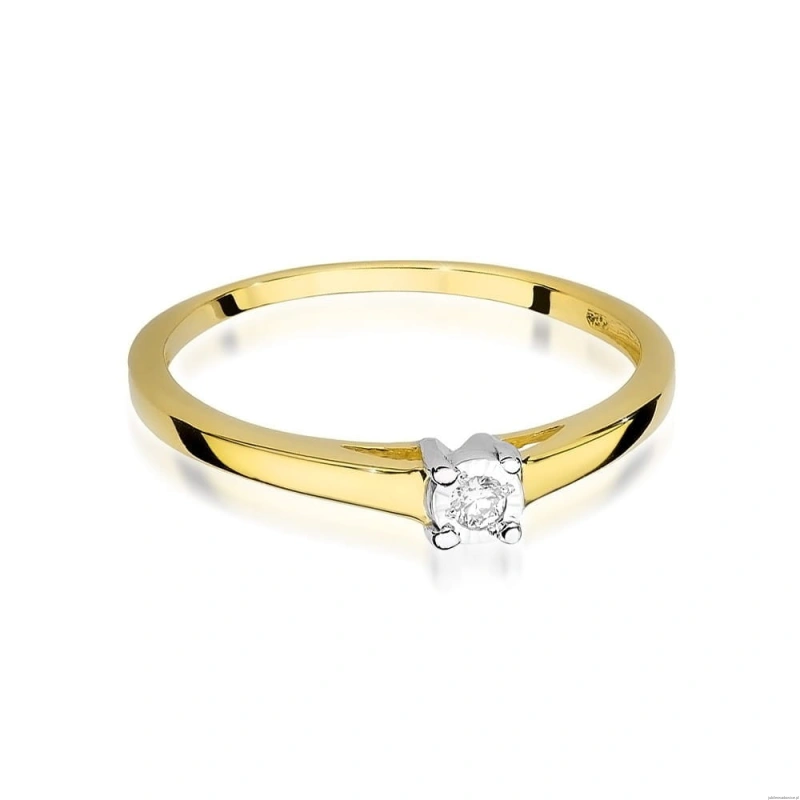 Pierścionek W0471 Diament 0,03ct Żółte złoto 375