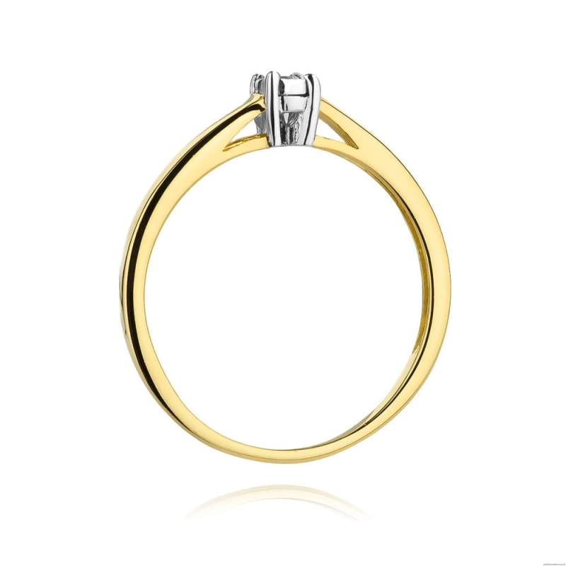 Pierścionek W0471 Diament 0,03ct Żółte złoto 375