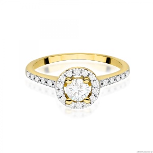 Pierścionek W0477 Diament 0,30ct Żółte złoto 375