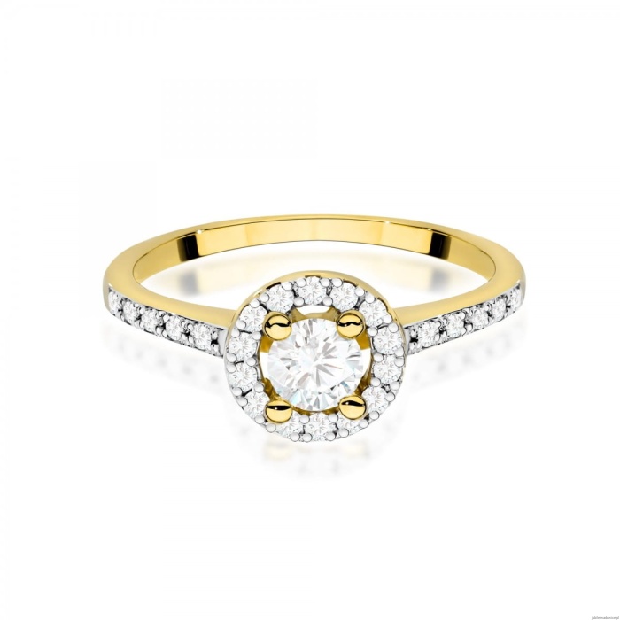Pierścionek W0477 Diament 0,30ct Żółte złoto 375