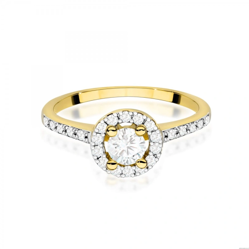 Pierścionek W0477 Diament 0,30ct Żółte złoto 375