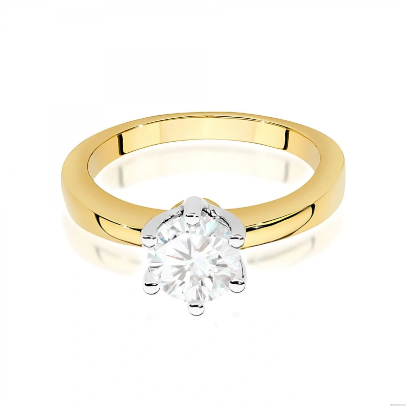 Pierścionek W0482 Diament 0,70ct Żółte złoto 375
