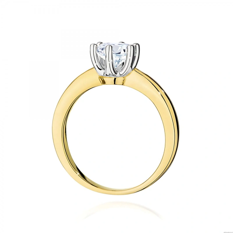Pierścionek W0482 Diament 0,70ct Żółte złoto 375